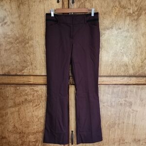 New York & Company 7th Avenue Burgundy W/black Stripes -Boot Cut Pants